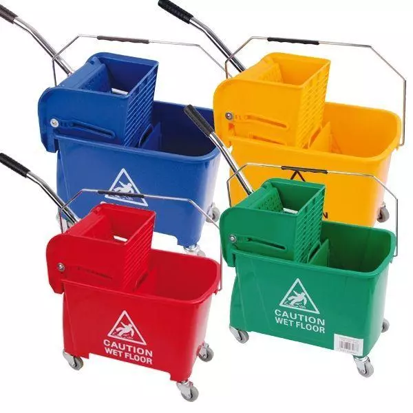 Professional Quality Kentucky 20L Double Mop Bucket and Wringer With Wheels