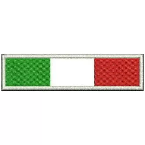 [Patch] BANDIERA ITALIA cm 10 x 2 toppa ricamata ricamo ITALY -191