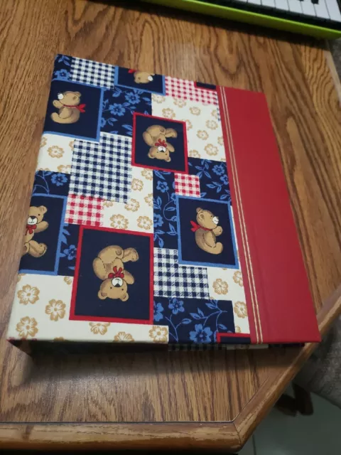 BABY's PHOTO ALBUM Fabric  CUTE TEDDY BEAR  holds 200 4x6 PICTURES NEW 50 Pages