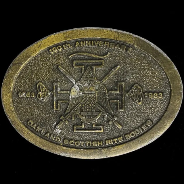 Oakland Californie 100th Anniversaire Écossais Rite 1883-1983 80 Vtg Belt Boucle