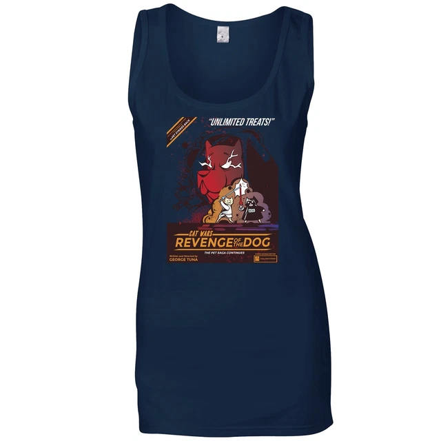 Gilet da donna Cat Wars 2 La vendetta del cane divertente parodia star film poster top