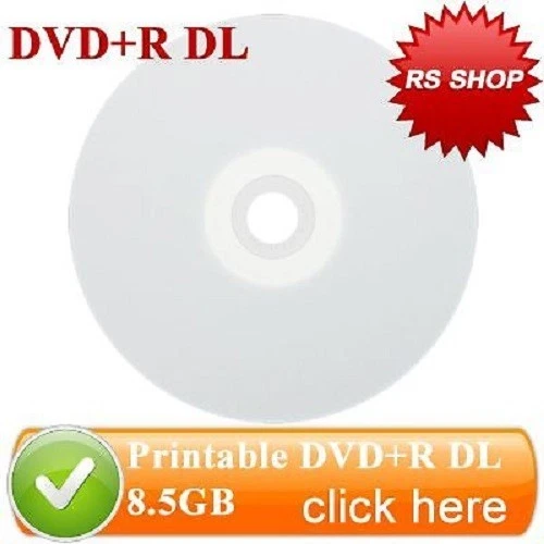 5 FULL FACE Printable Dual Layer DVD+R DL Blank Discs 8.5gb White in ...