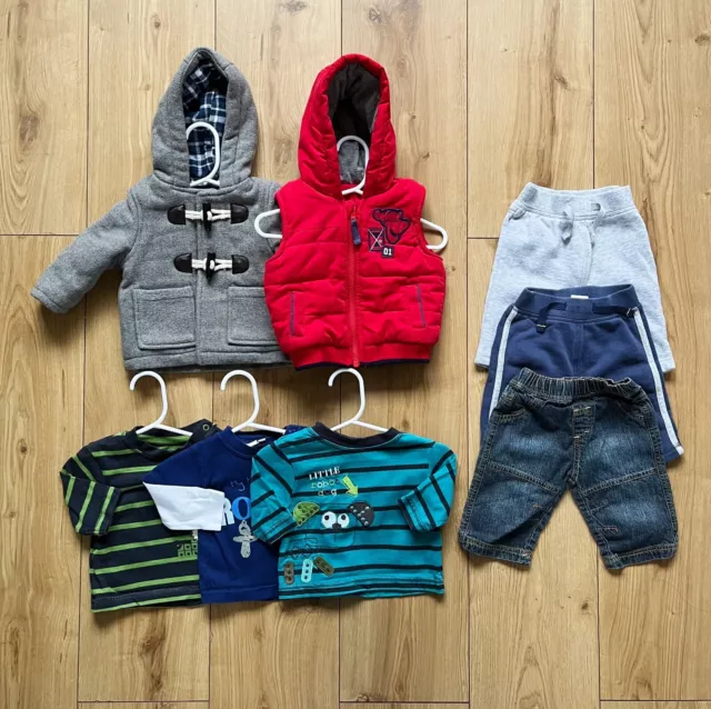 Baby Boy MIXED BUNDLE (8pcs) 0-3 Mths TU NEXT Debenhams Gilet Jacket *Free P&P*