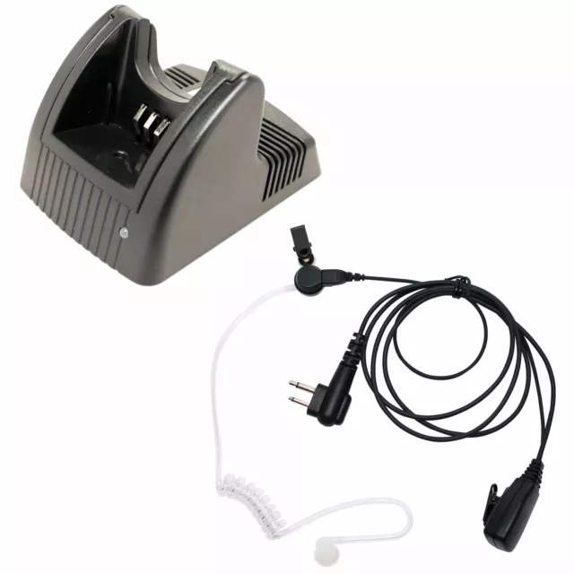 Charger & Earpiece w/ PTT Mic for Motorola CP200, EP450