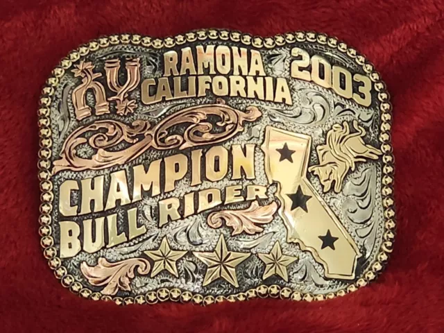 Bull Riding Pro Rodeo☆Ramona California☆ Champion Trophy Buckle☆2003☆647