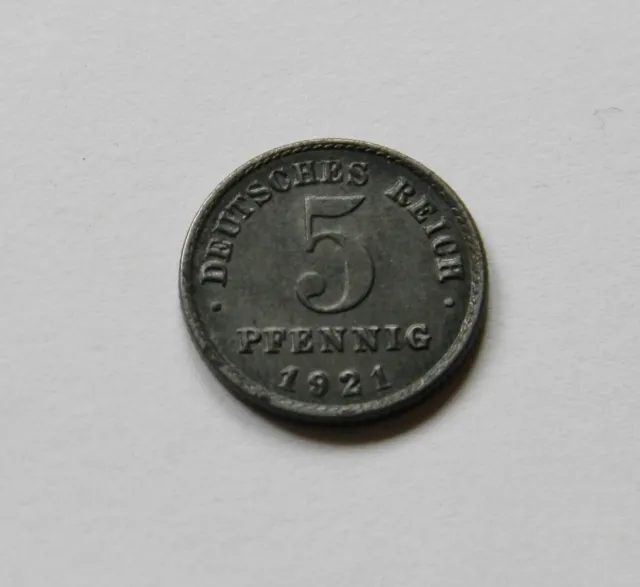 ERSATZMÜNZEN: 5 Pfennig 1921 G, J. 297, stempelglanz, II.