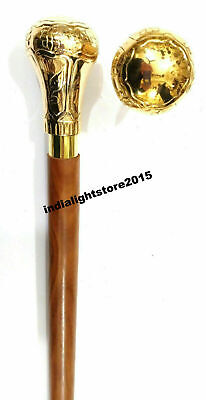 Nautical Brass /Wooden Walking Stick Brass Knob Handle Canes Handmade Designer