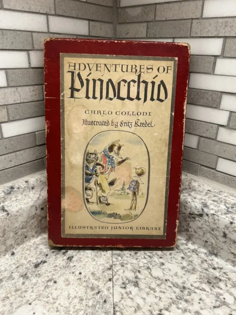 The Adventures of Pinocchio by Collodi Illustrated Children's Book HC 1946