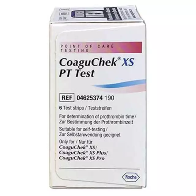 Roche Coaguchek XS PT PST 6 Strips for CoaguChek XS, XS Plus & XS Pro INR Test