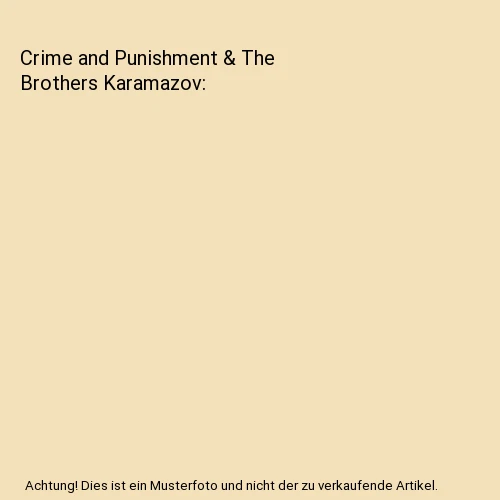 CRIME AND PUNISHMENT & The Brothers Karamazov, Fyodor Dostoyevsky EUR 45,56 PicClick IT