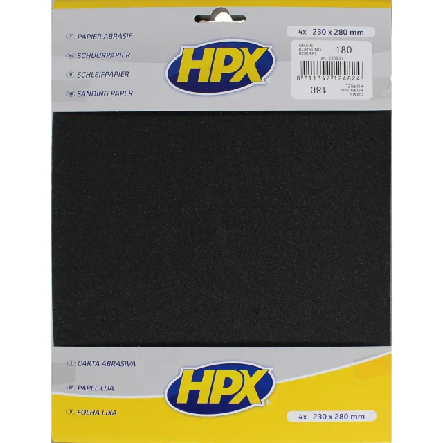9x HPX SET 4 Stück Schleifpapier trocken Papier Rostlöser Körnung 180 235931