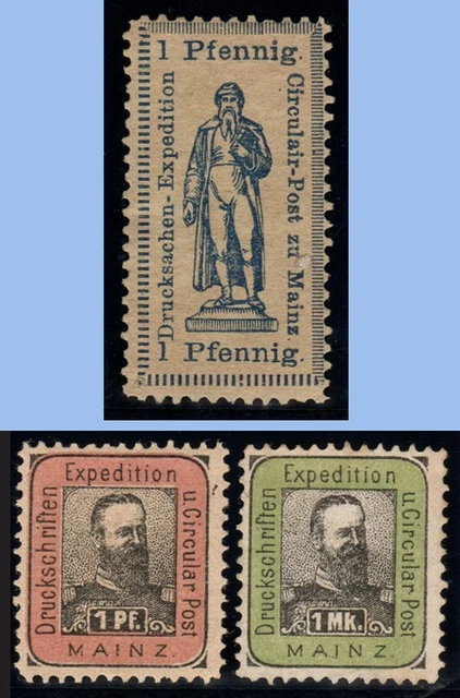 DEUTSCHLAND STADTPOST MAINZ Druckschriften-Expedition D1+D4+D7 GERMAN CITY MAIL
