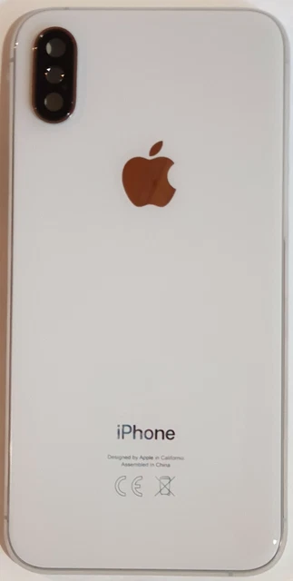 iPhone XS Akkudeckel mit Mittelrahmen Backcover Rückseite aus Glas Silber