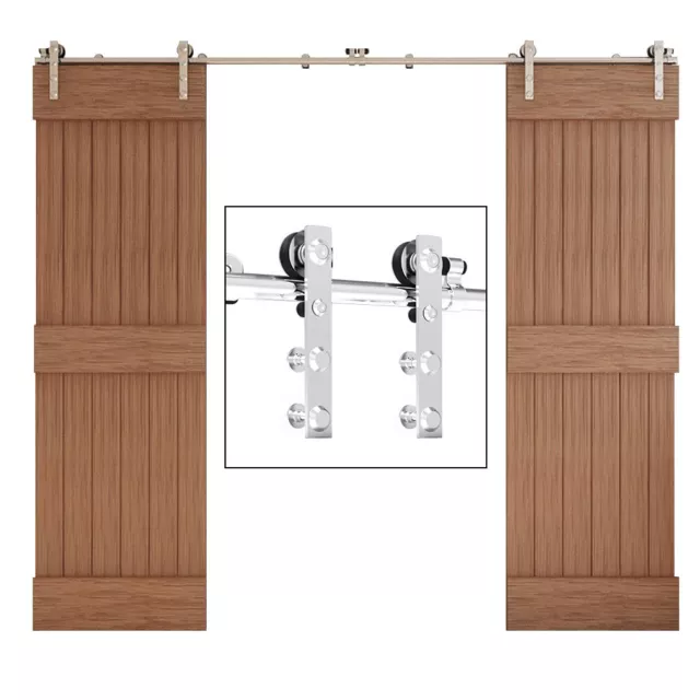4-16FT Sliding Barn Door Hardware Stainless Steel Track Closet Kit for Wood Door