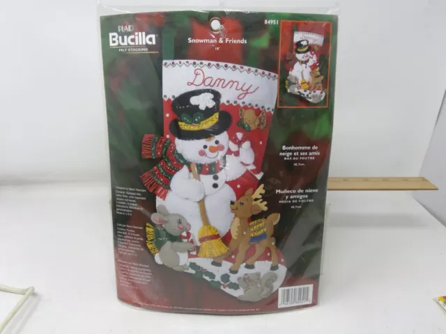 2003 Bucilla Snowman & Friends Felt Stocking Kit - #84591 NIP