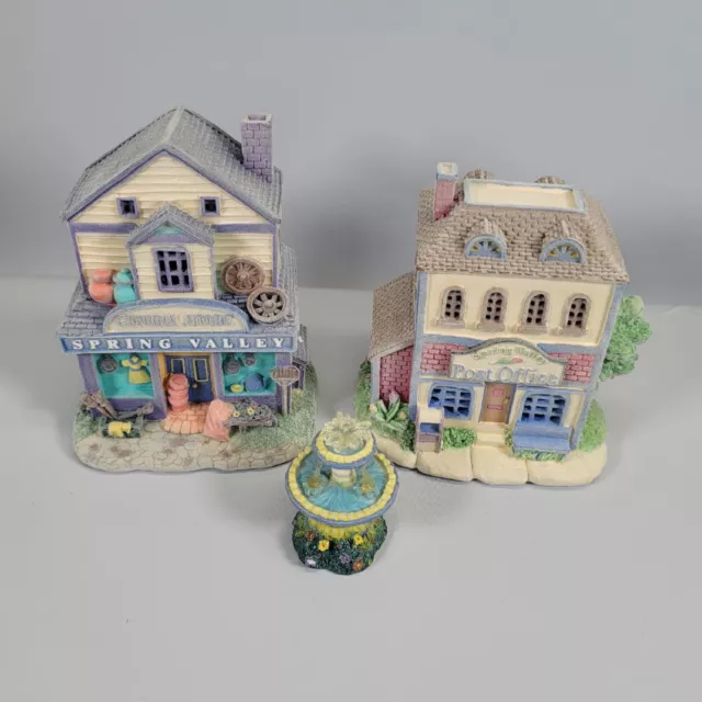 Avon Gift Collection Spring Valley Lighted Village General Store Post Office...