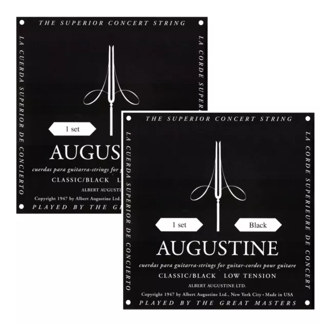 Augustine Black - 2 Satz Saiten, Low Tension, Schwarz - 028-0435 Classic Konzert