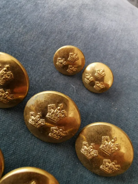 9x V. Rare Military C. Pitt & Co. London W.1. Buttons-Large Gift Buttons 2 small 2