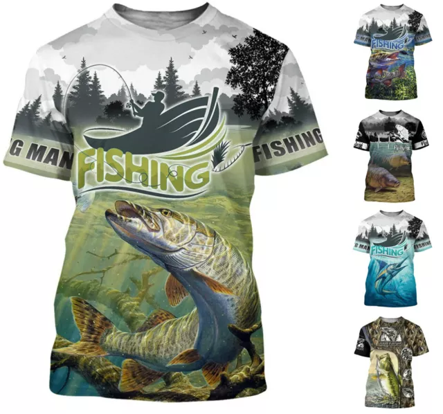 T-shirt da uomo stampa grafica carpa design pesca - taglie XS-6XL