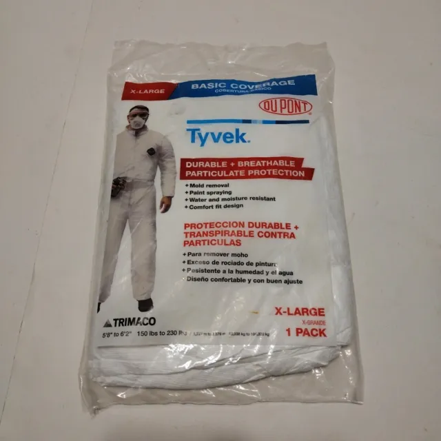 Trimaco DuPont Tyvek Paint Protective Coveralls 14113 Size XL NEW