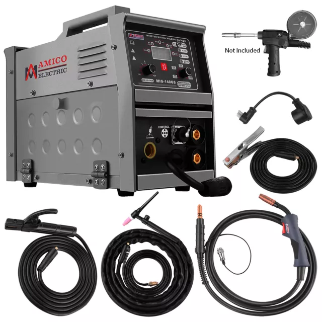 Amico MIG-140GS, 140 Amp MIG/MAG/TIG/Stick/Arc 5-in-1 Welder, 100% Duty Cycle.