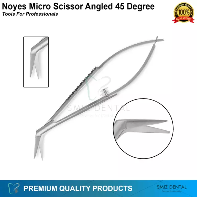 Microsurgical Scissor Noyes Castroviejo Spring Action 45 Degree Surgical Scissor