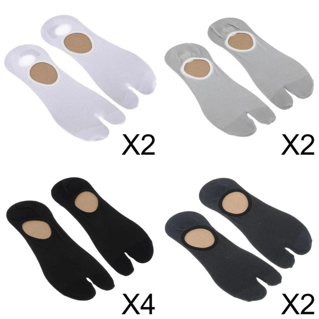 1 paire de chaussettes baskets à bouts ouverts pour hommes, chaussettes tabi,