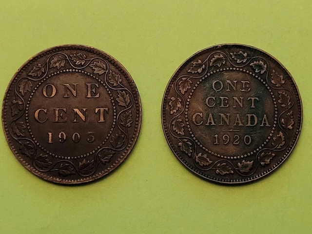 Lot of 24 Canada One Cent Coins from 1903-1957 + 1 Newfoundland Cent