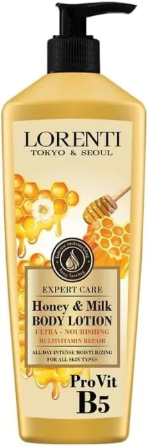 Lorenti Body Cream Lotion Honey & Milk | Nourishing Multi Vitamin Repair 400ml