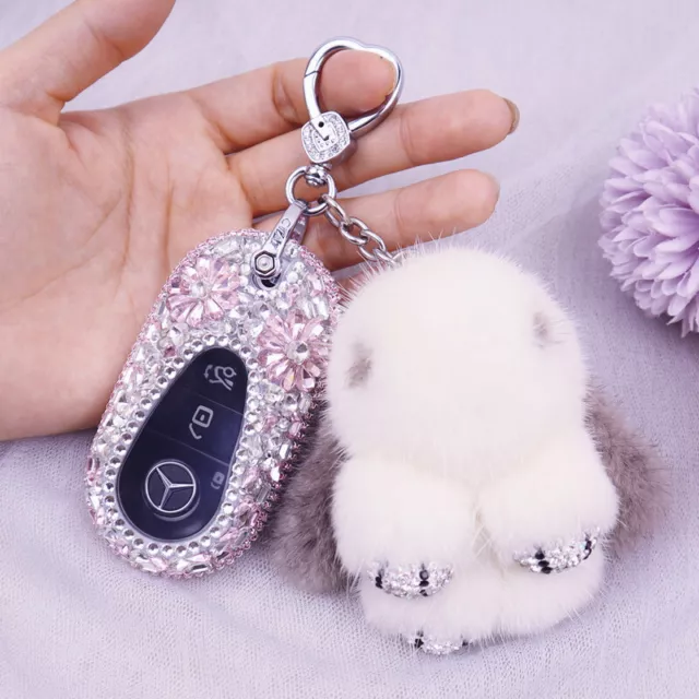 Crystal Diamond Car Key Case Cover Keychain For Benz s400l s450l c200l c260l