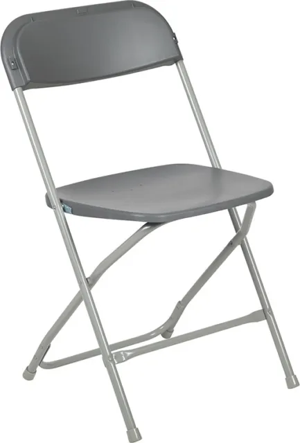 (100 PACK) 300 Lbs Capacity Commercial Quality Gray Plastic Folding Chairs
