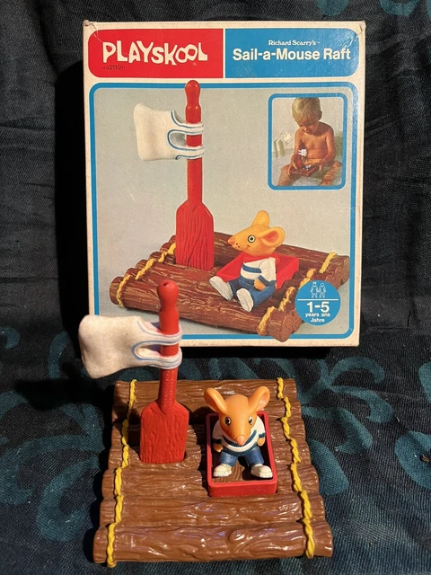 Richard Mouse VINTAGE 1976 PLAYSKOOL Richard Scarry's Sail-A-Mouse Raft COMPLETE In ...