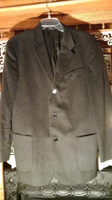 Donna Karan Black Label 100% Cashmere  Charcoal Gray Men's Sport Coat Blazer 42