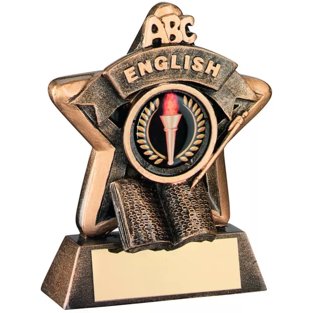 English Trophy Award School Award 95mm Antique Gold Resin FREE Engraving RF407TD