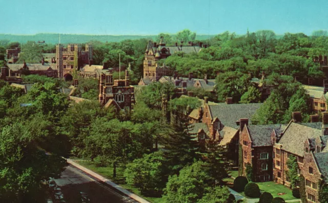 Vintage Postcard Princeton University Aerial View Lower Campus New Jersey
