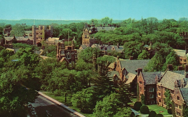 Vintage Postcard Princeton University Aerial View Lower Campus New Jersey