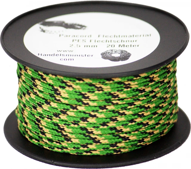 20m Paracord Flechtschnur 2,5mm grün/braun/schwarz MULTICOLOR Mantelschnur