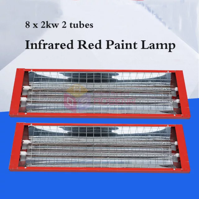 8 X 2KW 2 Tubes Spray Baking Booth Infrared Red Paint Curing Light Heating Lamp