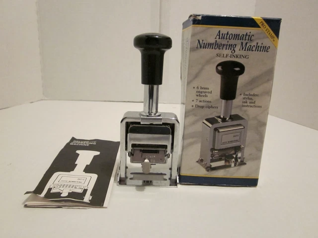 Rogers Automatic Numbering Stamp Machine With Instructions No Ink or Stylus 1993