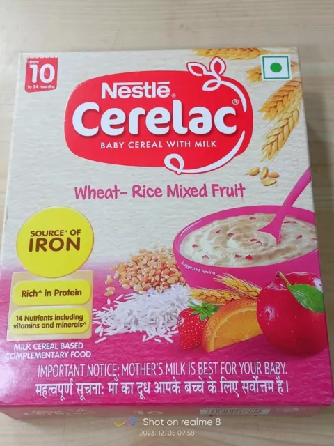 Nestlé CERELAC Baby Cereal with Milk, Wheat-Rice Mixed Fruit – From 10...