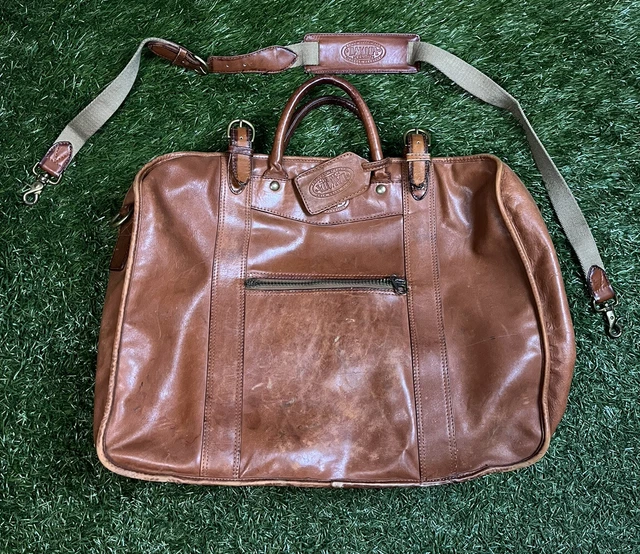 Dakota by Tumi Brown Leather Range Steer Hide 34” Carry On Garment Bag Luggage