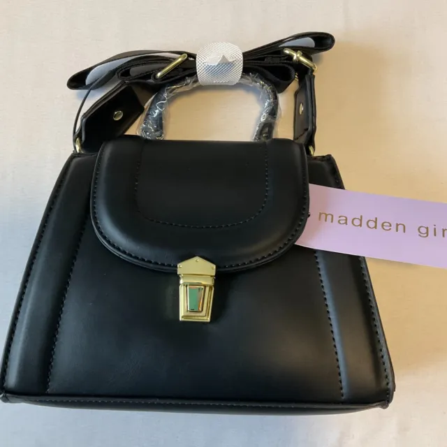 Madden Girl Crossbody Bag One Size Black Front Buckle