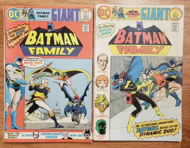 Batman Family #1 & 2 (DC 1975) Robin Batgirl Man-Bat Fine