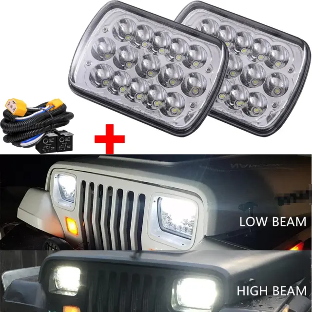 H4 Brightness Intensifier Harness+7x6'' led headlight for Dodge Ram W250 D350