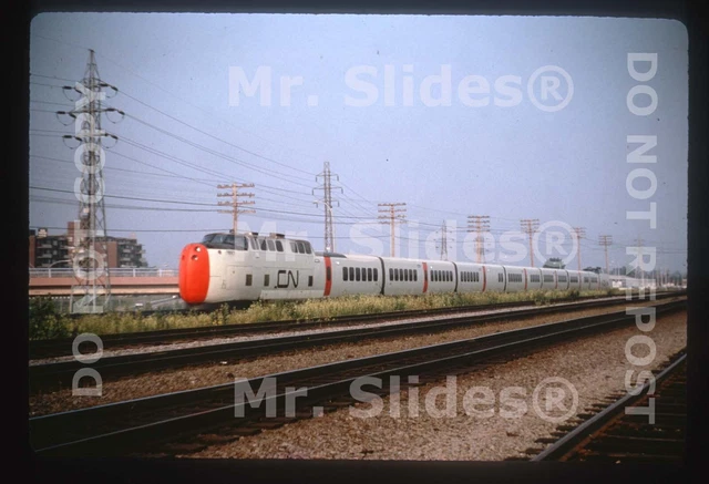 Duplicate Slide CN Canadian National United Aircraft Turbo Train 150 Action