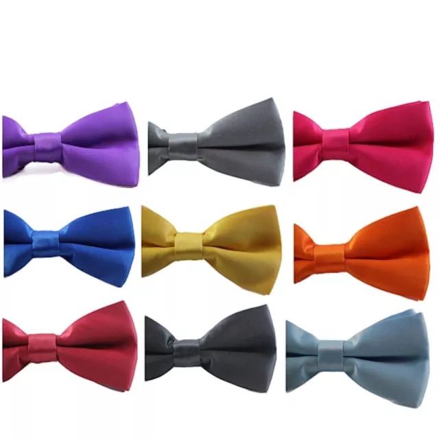 Mens Matt Non Shiny Solid Bow Tie Pre-Tied Wedding Black Blue Red White Bowtie