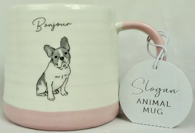 Frenchie French Bulldog Bonjour Mug Gift Present Animal Dog Tea Coffee Cup