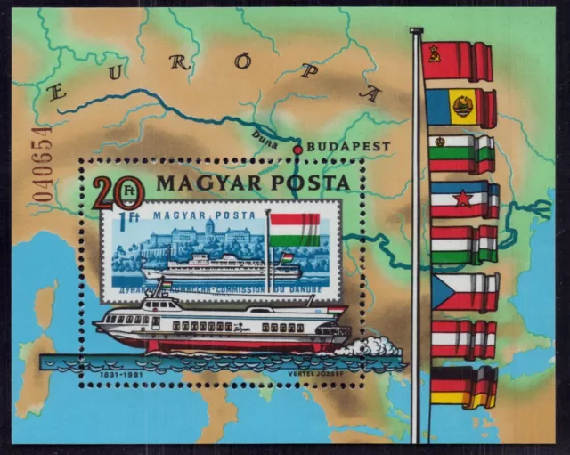 Ungarn Block 153 A postfrisch Donaukommission Flaggen