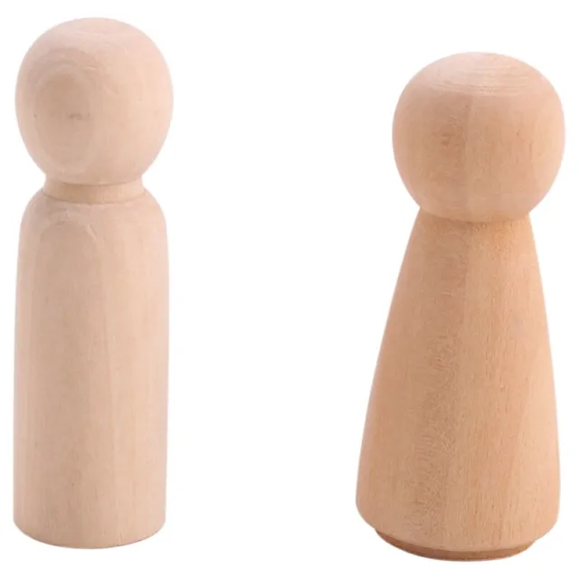 10 Pieces 65 mm Unfinished Wooden Peg Dolls Wooden Tiny Doll Bodies People8566