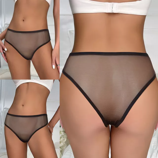Sexy durchsichtige Damen-Slips aus durchsichtigem Netz niedrig erhöht Dessous Unterwäsche 3